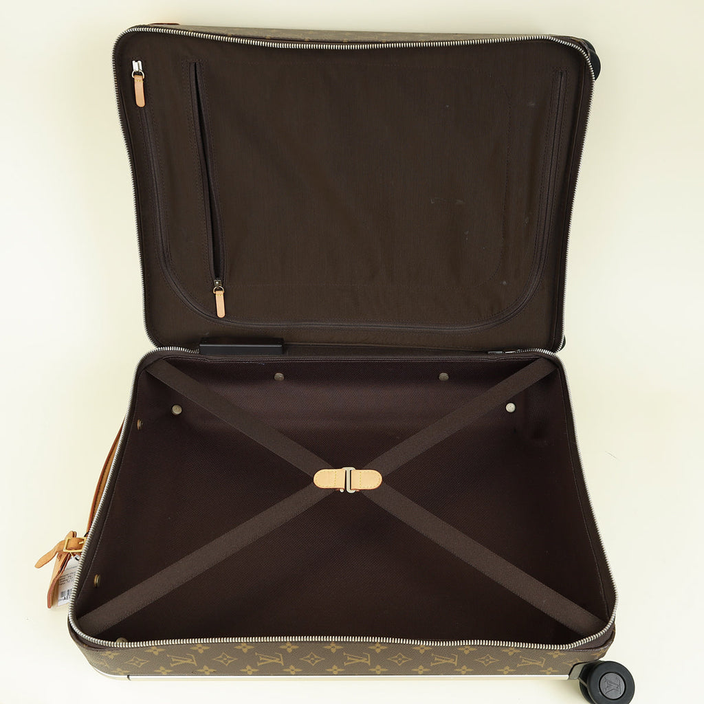 Louis Vuitton Monogram Macassar Horizon 55 Suitcase w/ initial AAA