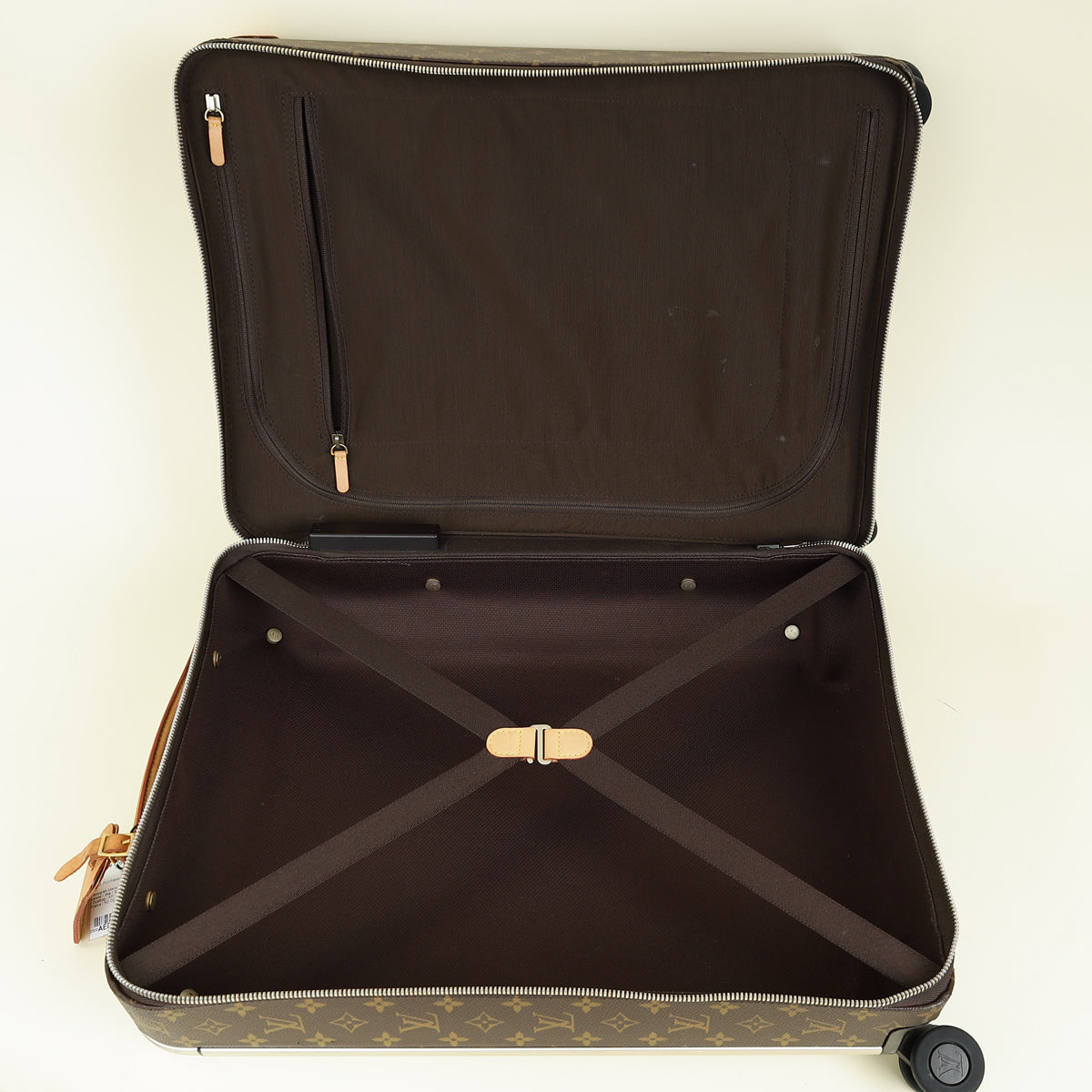 Louis Vuitton Monogram Macassar Horizon 55 Suitcase w/ initial AAA
