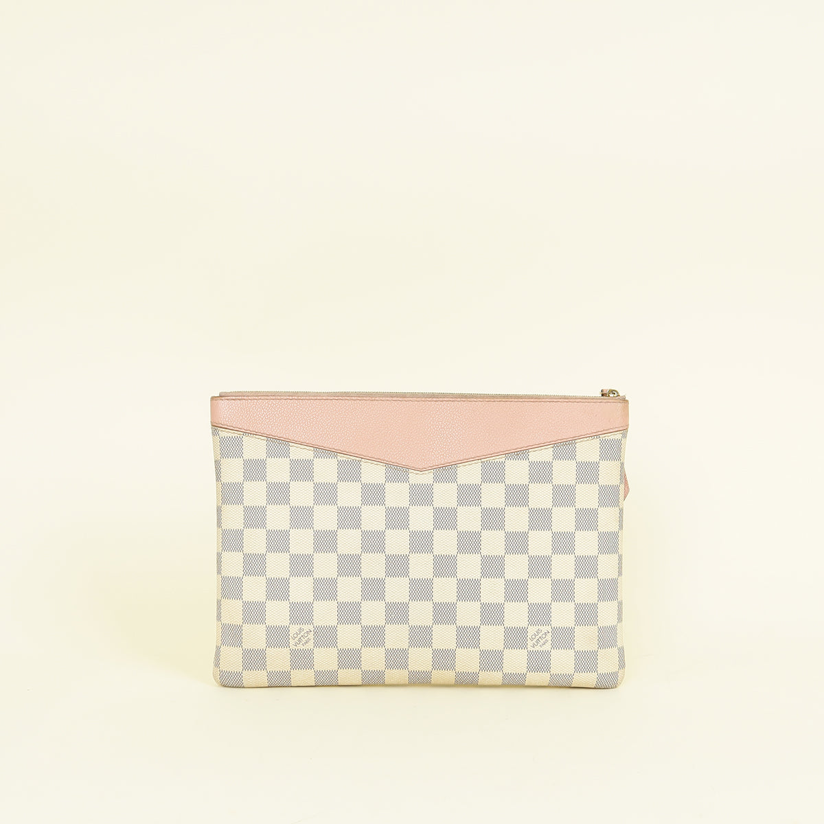 Louis Vuitton Damier Azur Rose Ballerine Cowhide Daily Pouch