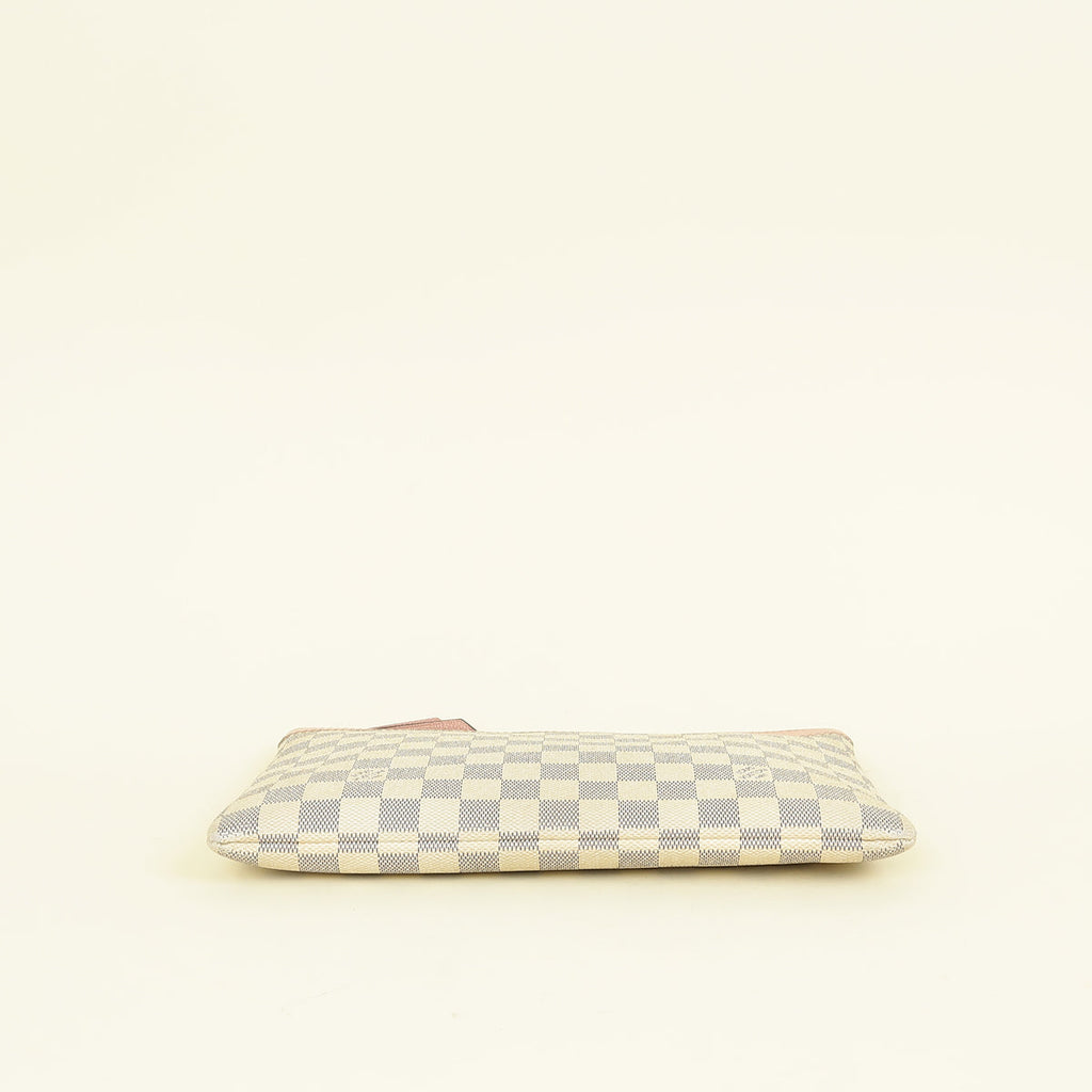Louis Vuitton Damier Azur Rose Ballerine Cowhide Daily Pouch