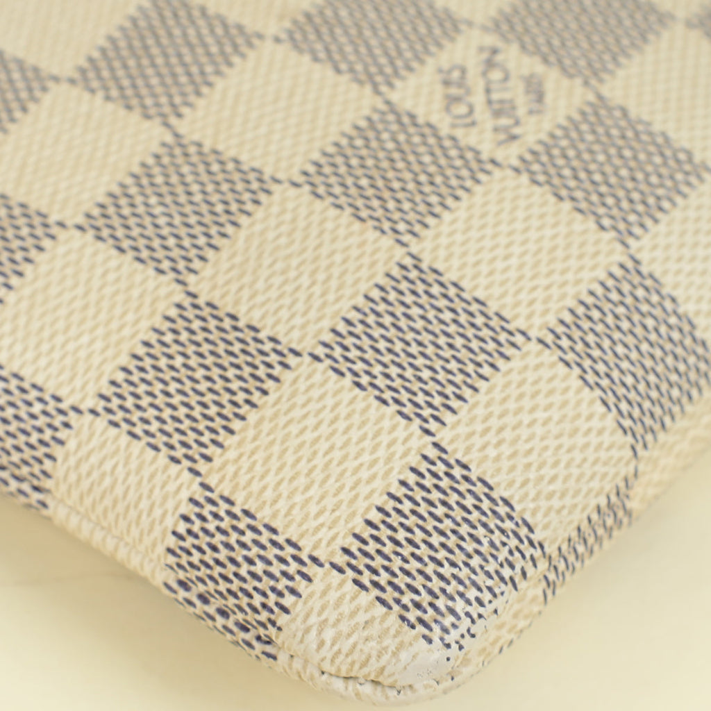 Louis Vuitton Damier Azur Rose Ballerine Cowhide Daily Pouch
