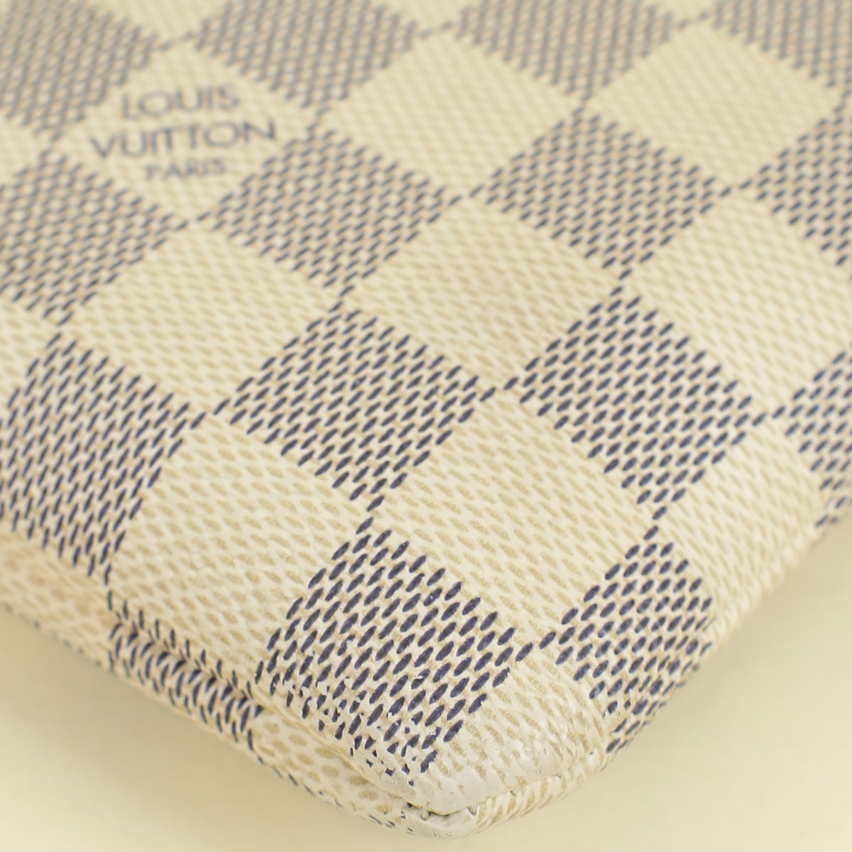 Louis Vuitton Damier Azur Rose Ballerine Cowhide Daily Pouch