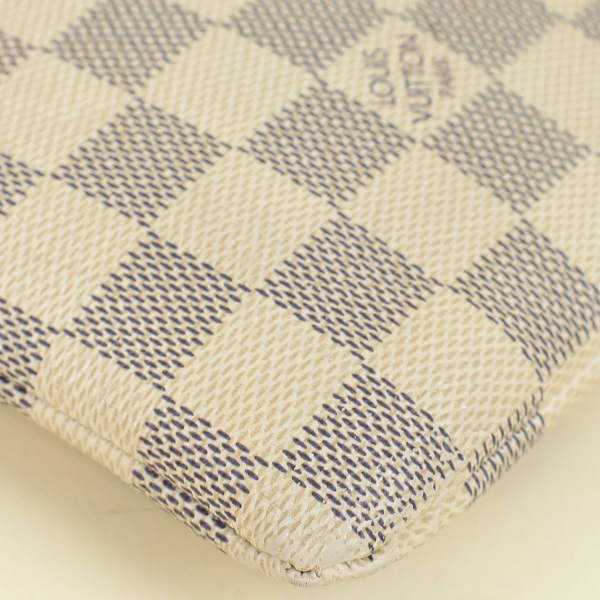 Louis Vuitton Damier Azur Rose Ballerine Cowhide Daily Pouch