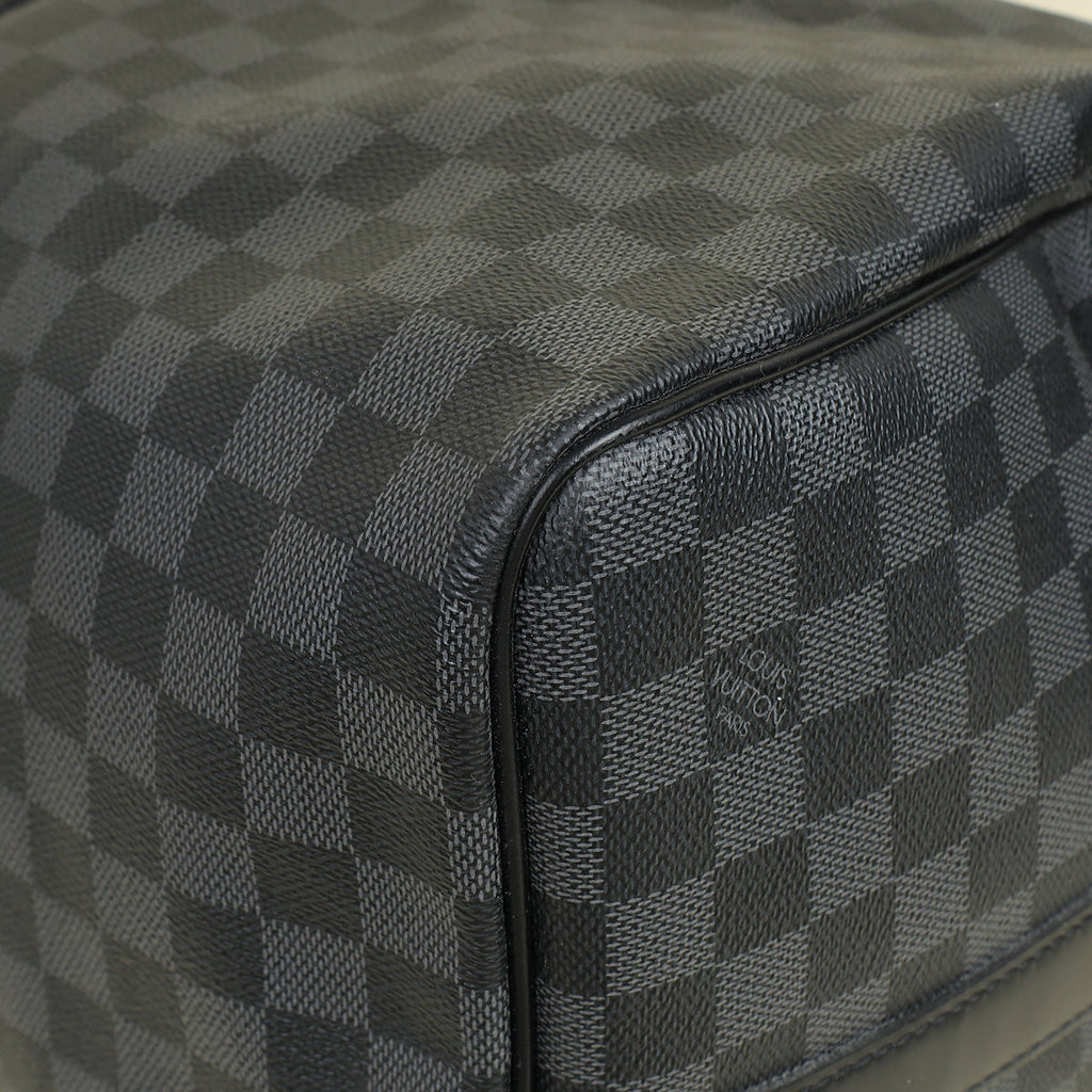 Louis Vuitton Black Damier Graphite Keepall Bandouliere 55 Bag w/ Initial MYS