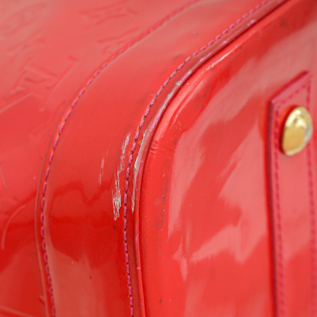 Louis Vuitton Rouge Grenadine Monogram Vernis Alma GM Bag