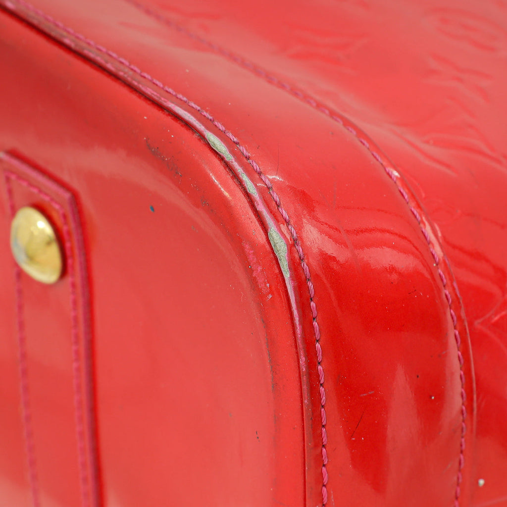 Louis Vuitton Rouge Grenadine Monogram Vernis Alma GM Bag