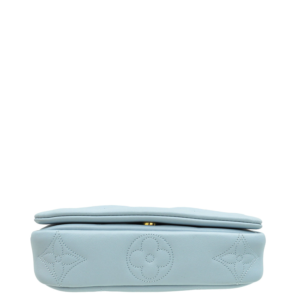 Louis Vuitton Blue Glacier Bubblegram Wallet On Strap