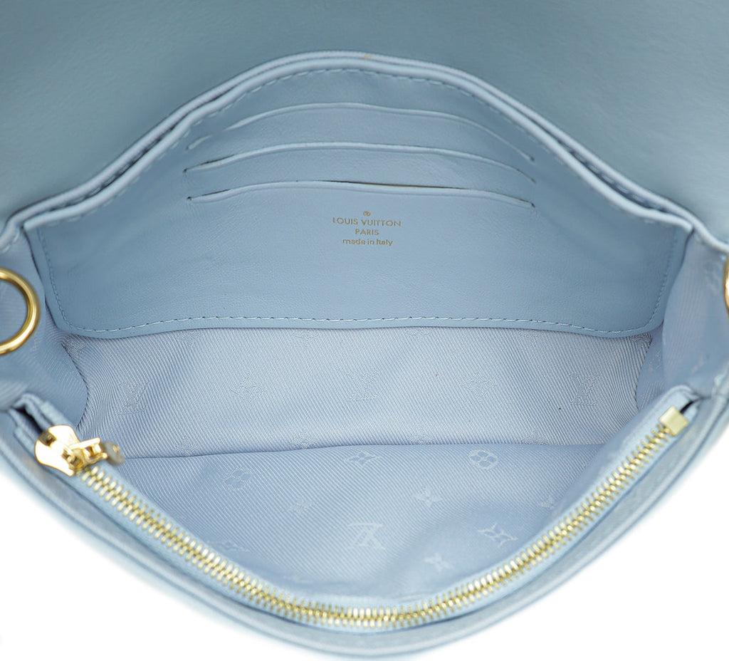 Louis Vuitton Blue Glacier Bubblegram Wallet On Strap