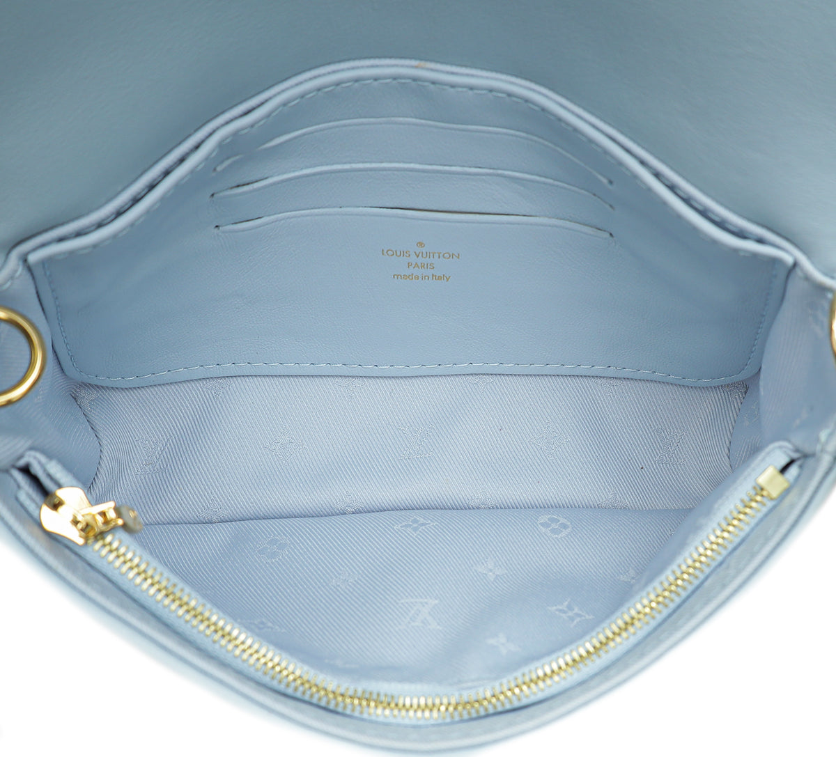 Louis Vuitton Blue Glacier Bubblegram Wallet On Strap