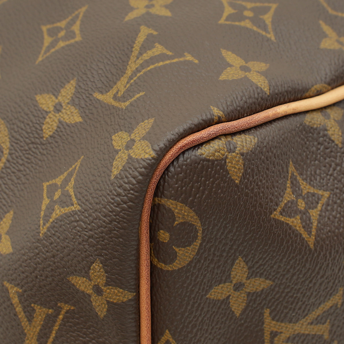 Louis Vuitton Brown Monogram Keepall Bandouliere 45 Bag W/ A.N Initials on Leather Tag