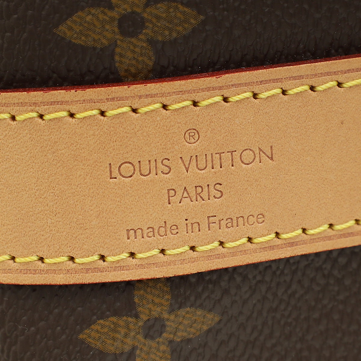 Louis Vuitton Brown Monogram Keepall Bandouliere 45 Bag W/ A.N Initials on Leather Tag