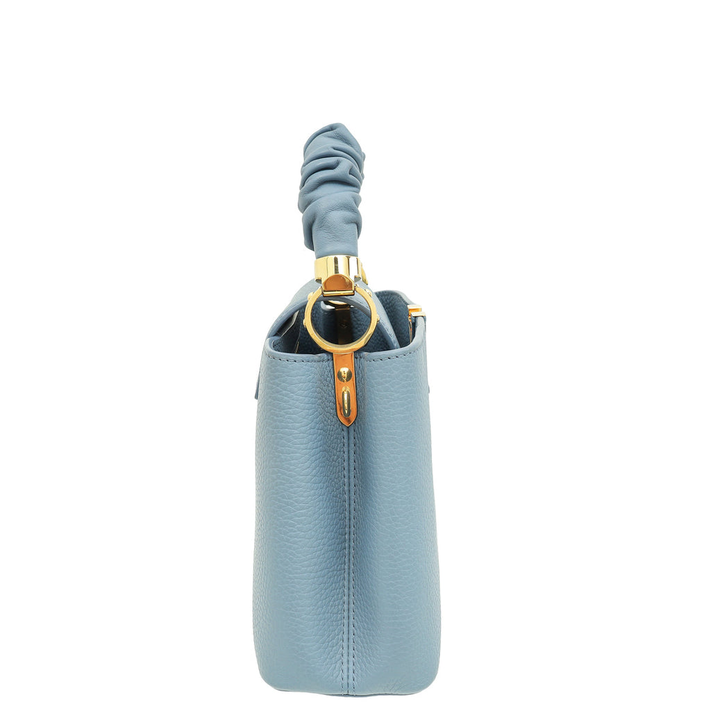 Louis Vuitton Blue Taurillon Scrunchie Capucines BB Top Handle Bag