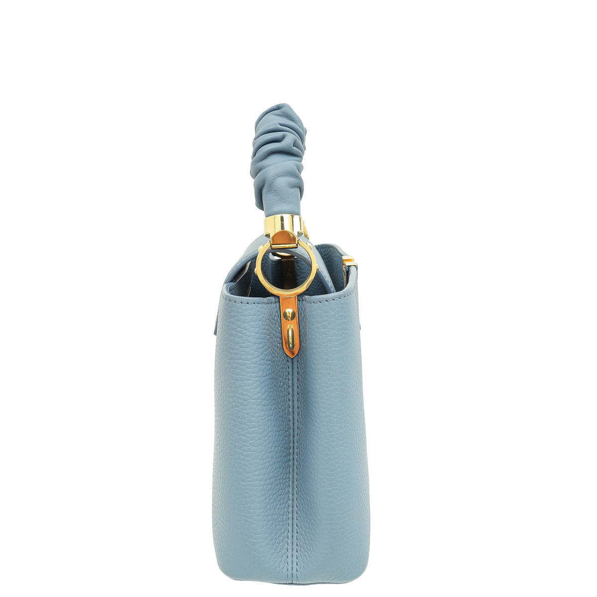 Louis Vuitton Blue Taurillon Scrunchie Capucines BB Top Handle Bag