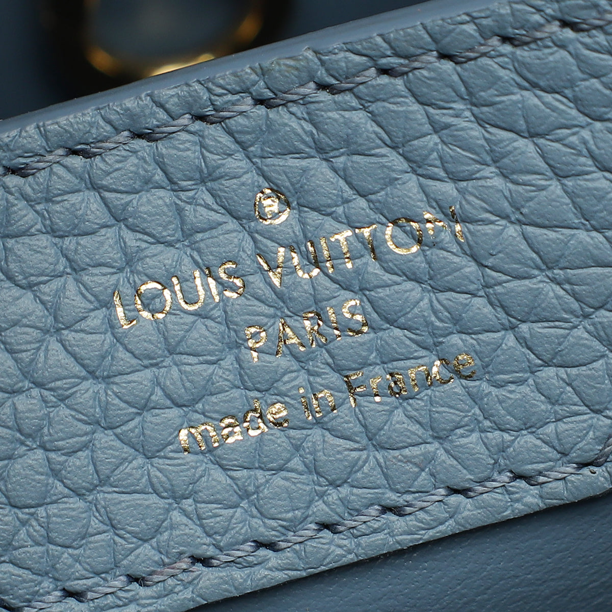 Louis Vuitton Blue Taurillon Scrunchie Capucines BB Top Handle Bag