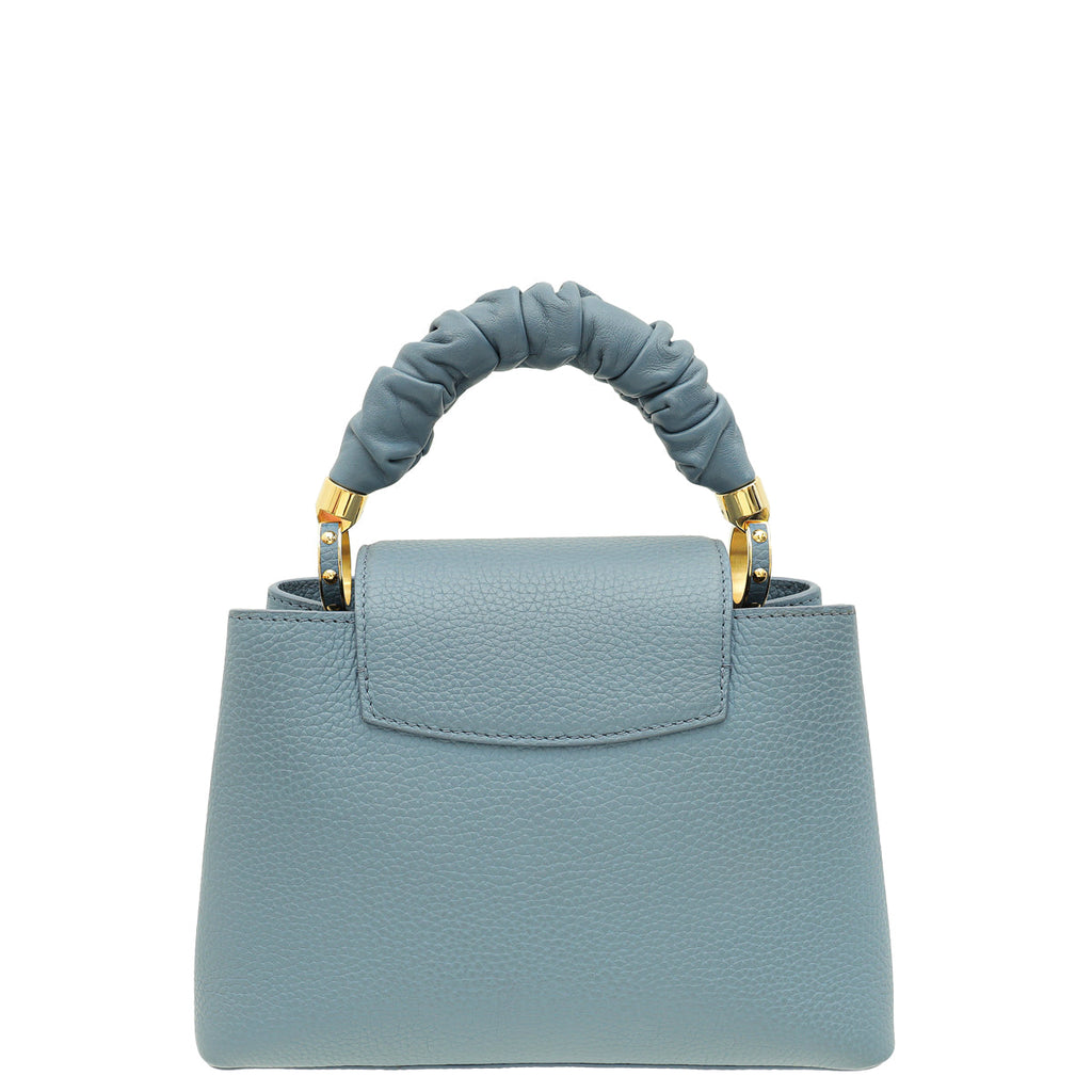 Louis Vuitton Blue Taurillon Scrunchie Capucines BB Top Handle Bag