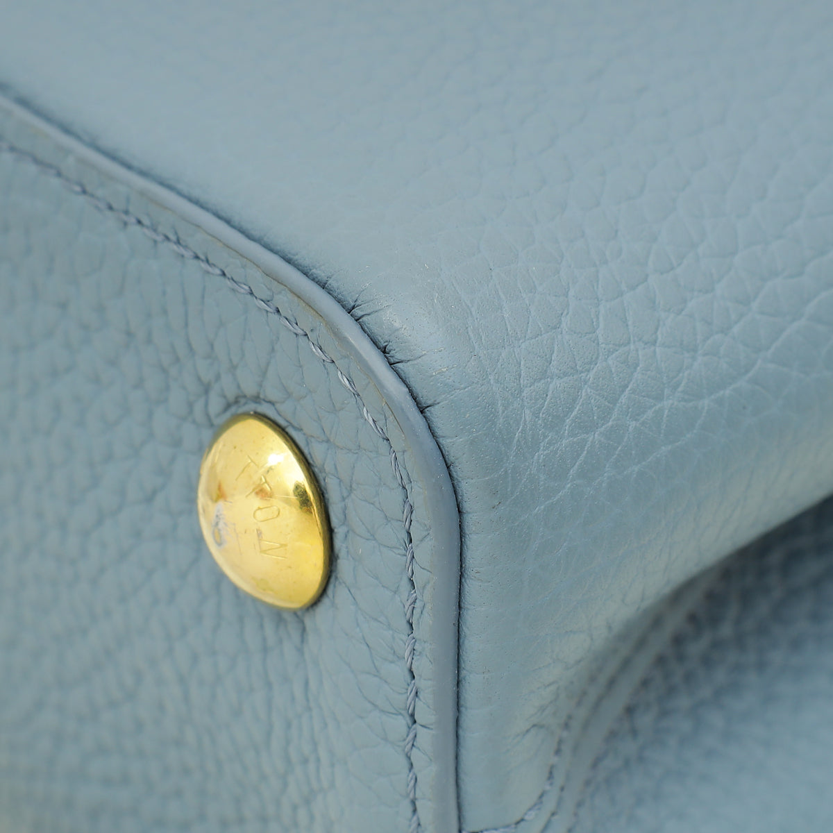 Louis Vuitton Blue Taurillon Scrunchie Capucines BB Top Handle Bag