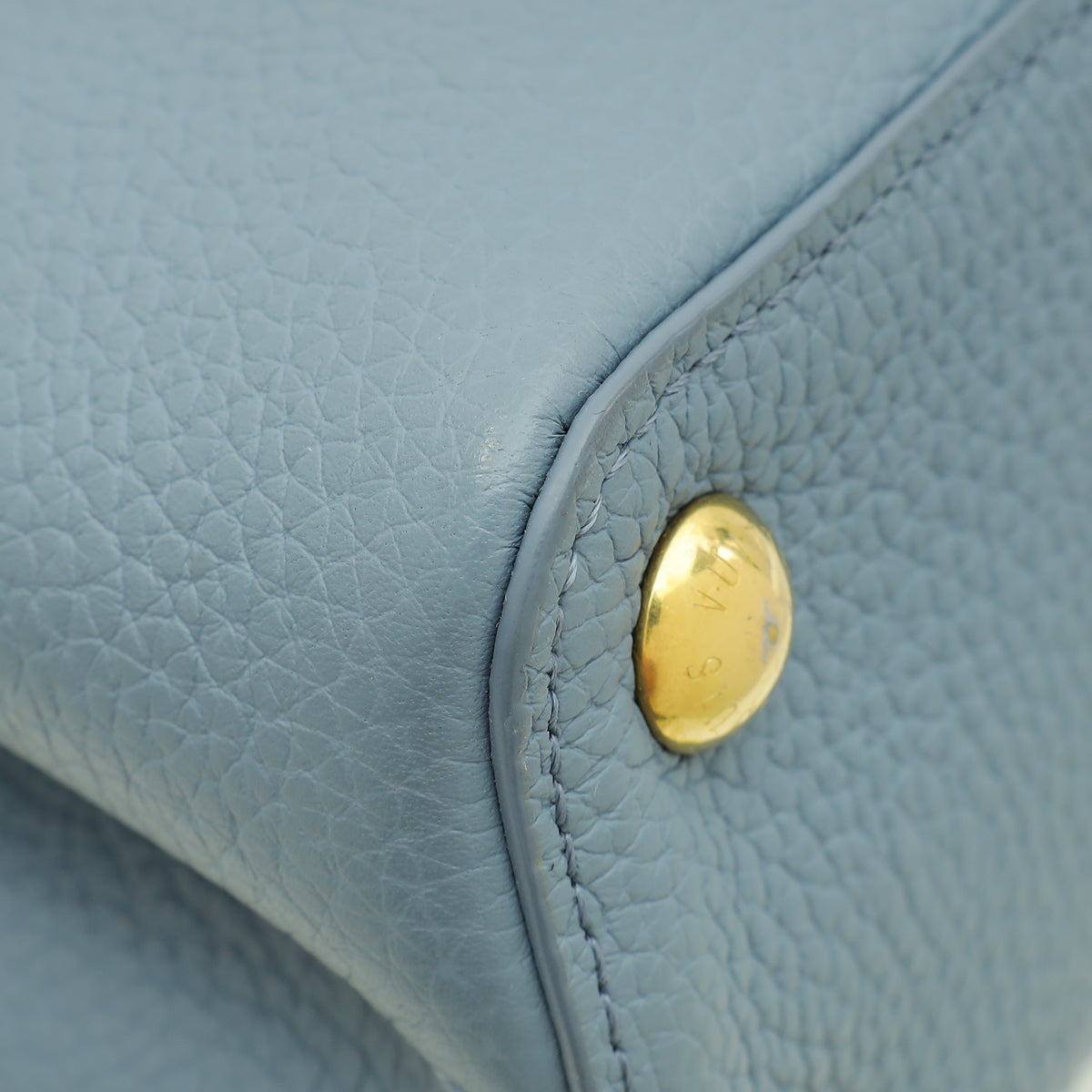 Louis Vuitton Blue Taurillon Scrunchie Capucines BB Top Handle Bag