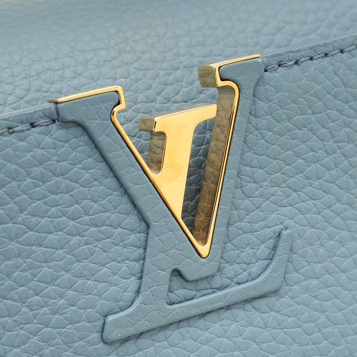 Louis Vuitton Blue Taurillon Scrunchie Capucines BB Top Handle Bag