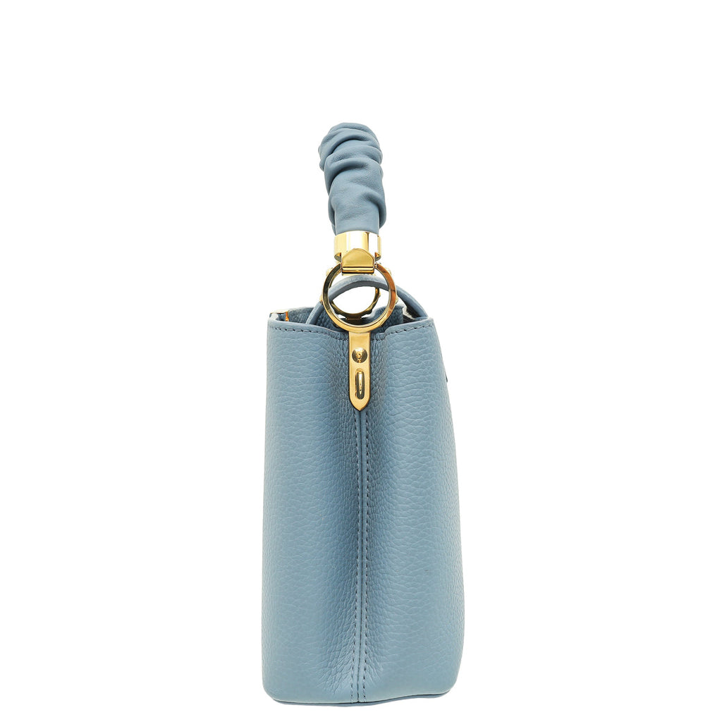 Louis Vuitton Blue Taurillon Scrunchie Capucines BB Top Handle Bag
