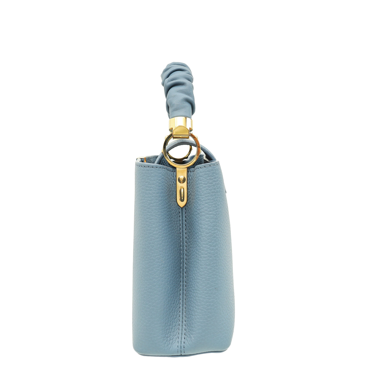Louis Vuitton Blue Taurillon Scrunchie Capucines BB Top Handle Bag