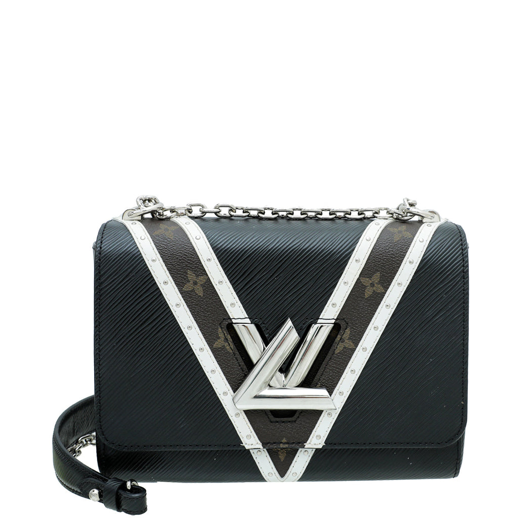 Louis Vuitton Noir Monogram Twist Studded V MM Bag