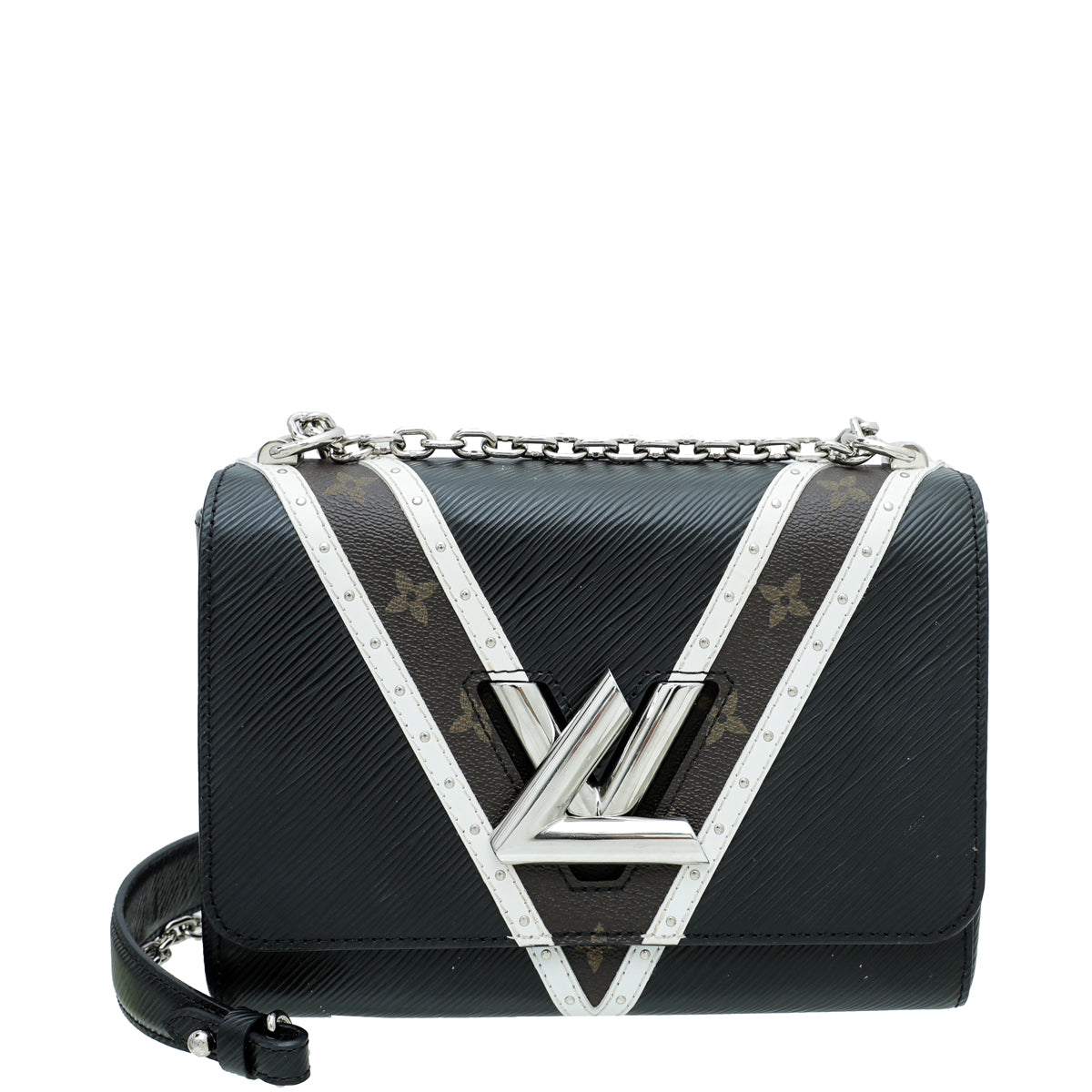 Louis Vuitton Noir Monogram Twist Studded V MM Bag