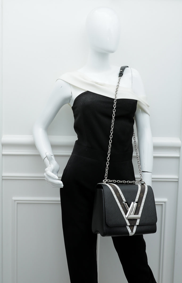 Louis Vuitton Noir Monogram Twist Studded V MM Bag