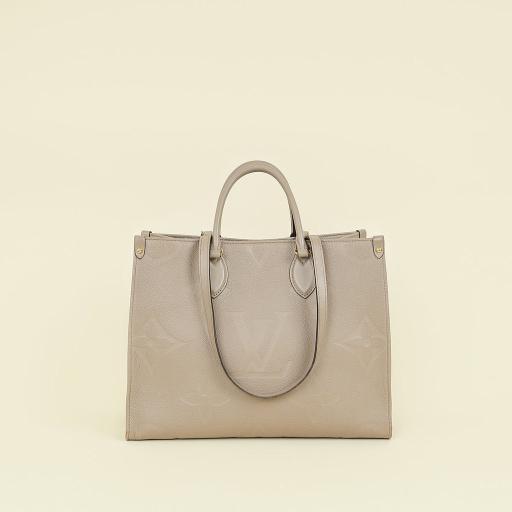 Louis Vuitton Tourterelle Beige Monogram Giant Empreinte Onthego MM Bag