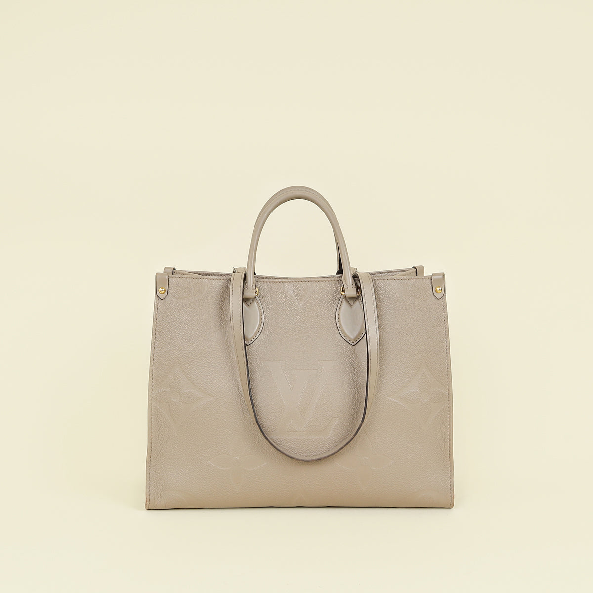 Louis Vuitton Tourterelle Beige Monogram Giant Empreinte Onthego MM Bag