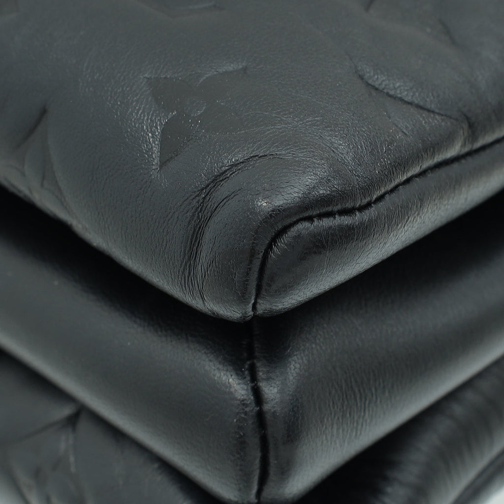 Louis Vuitton Black Monogram Embossed Coussin PM Bag