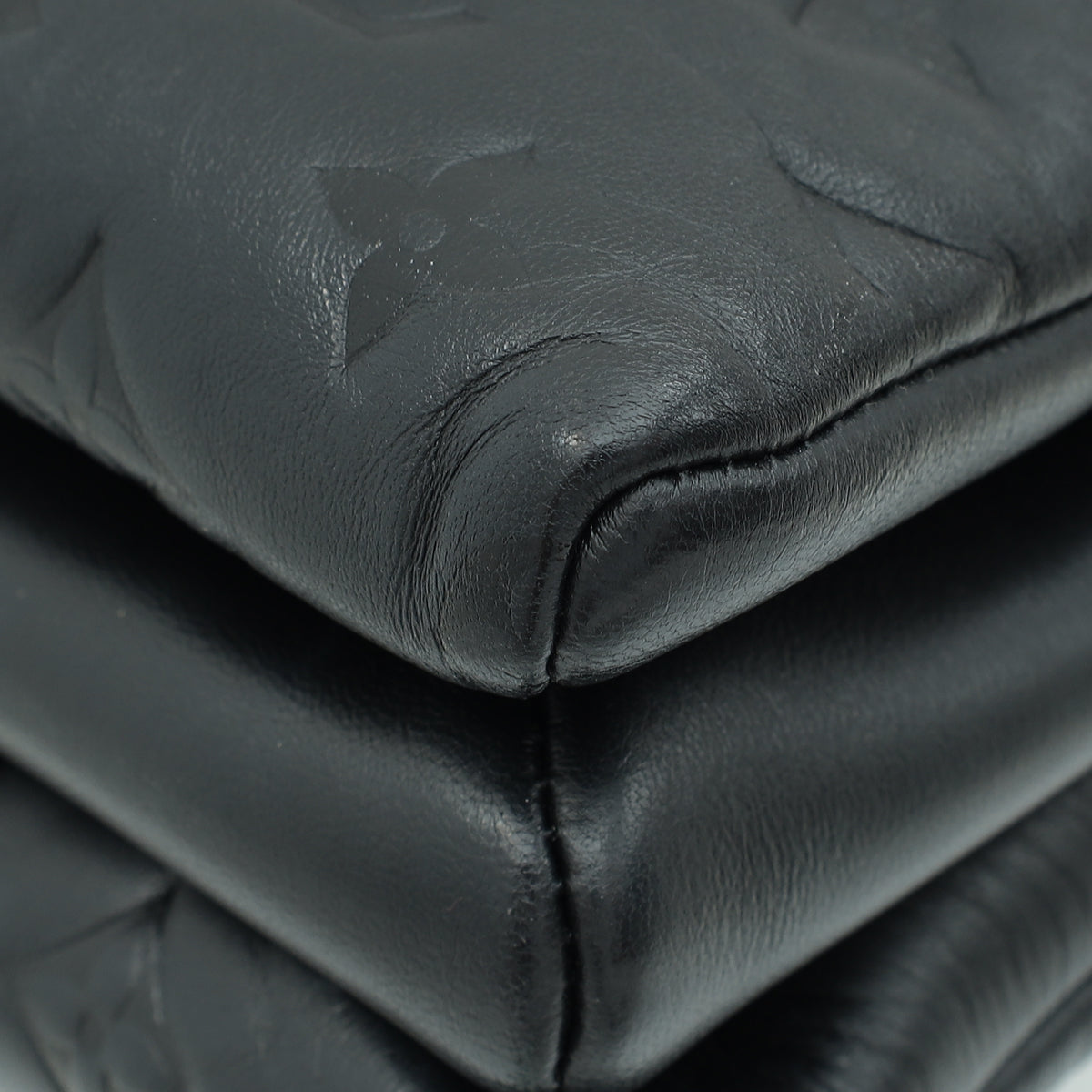 Louis Vuitton Black Monogram Embossed Coussin PM Bag