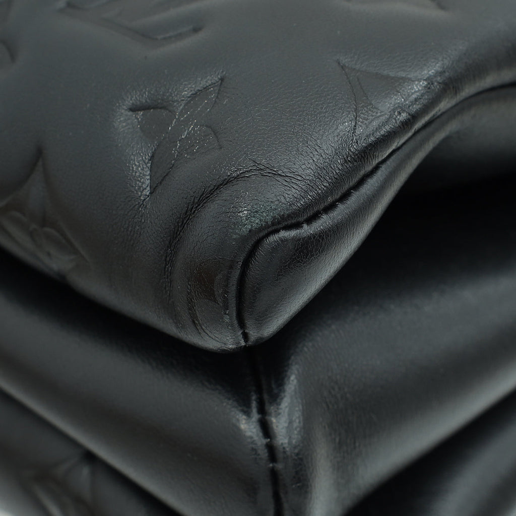 Louis Vuitton Black Monogram Embossed Coussin PM Bag