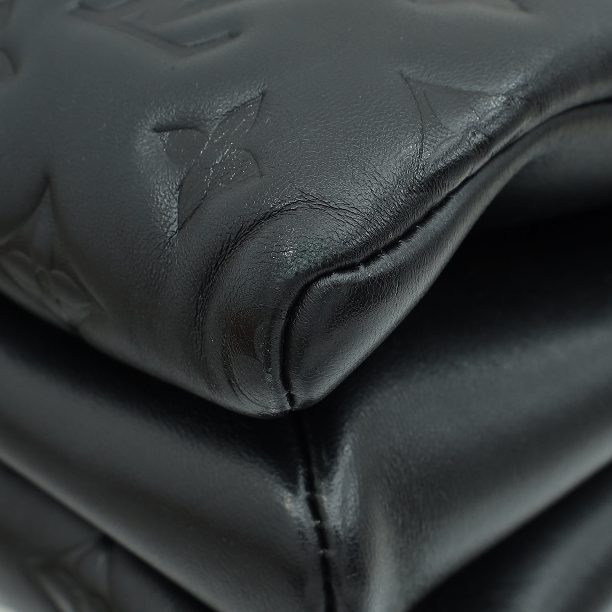 Louis Vuitton Black Monogram Embossed Coussin PM Bag