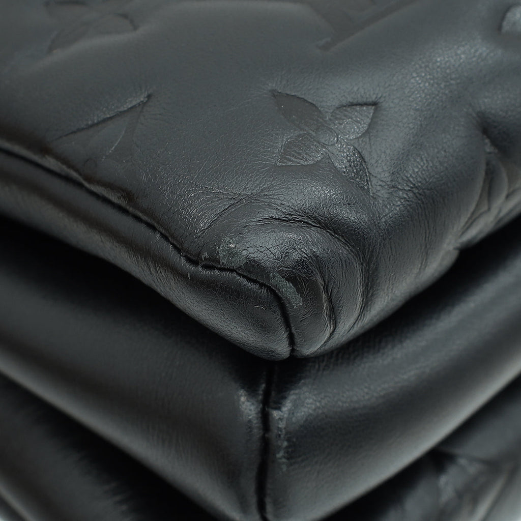 Louis Vuitton Black Monogram Embossed Coussin PM Bag