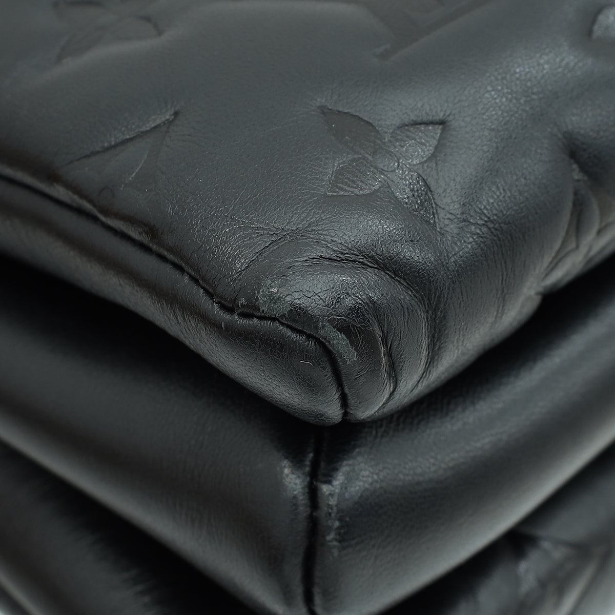 Louis Vuitton Black Monogram Embossed Coussin PM Bag