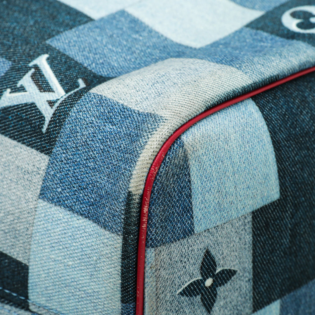 Louis Vuitton Bicolor Denim Damier Monogram Patchwork Neverfull MM Bag