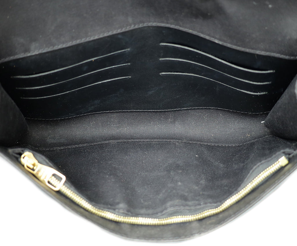 Louis Vuitton Black Vernis Louise Clutch