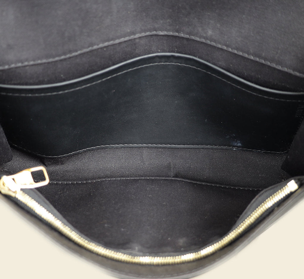 Louis Vuitton Black Vernis Louise EW Clutch