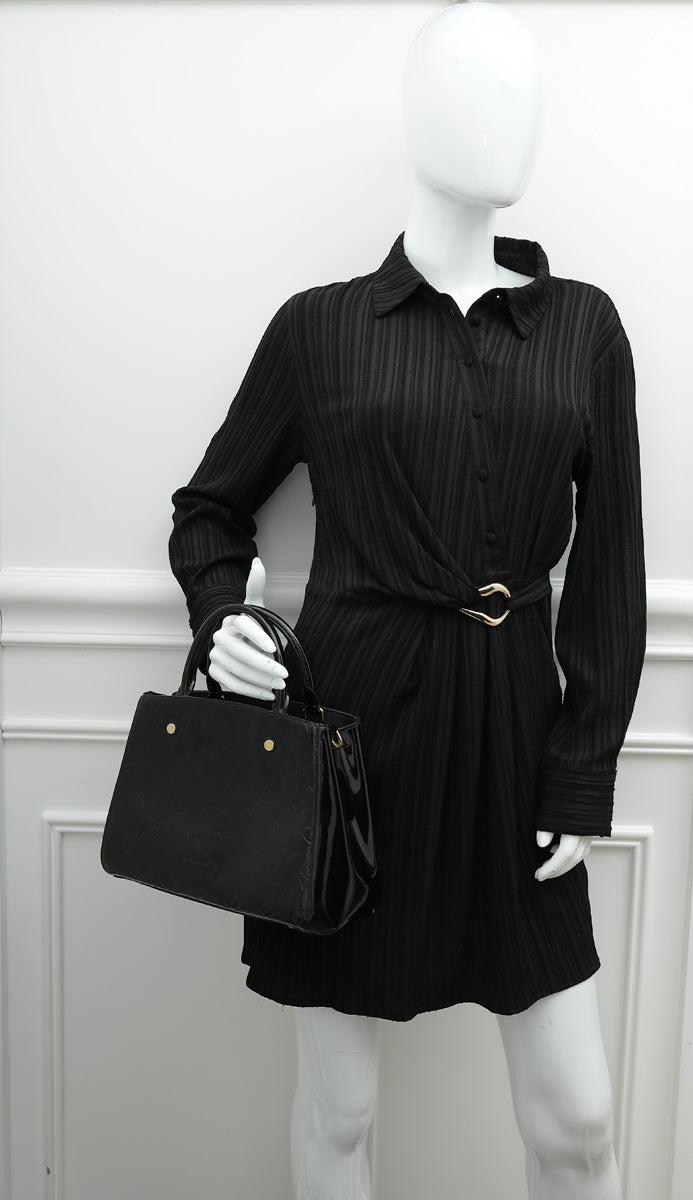 Louis Vuitton Black Monogram Vernis Montaigne BB Bag