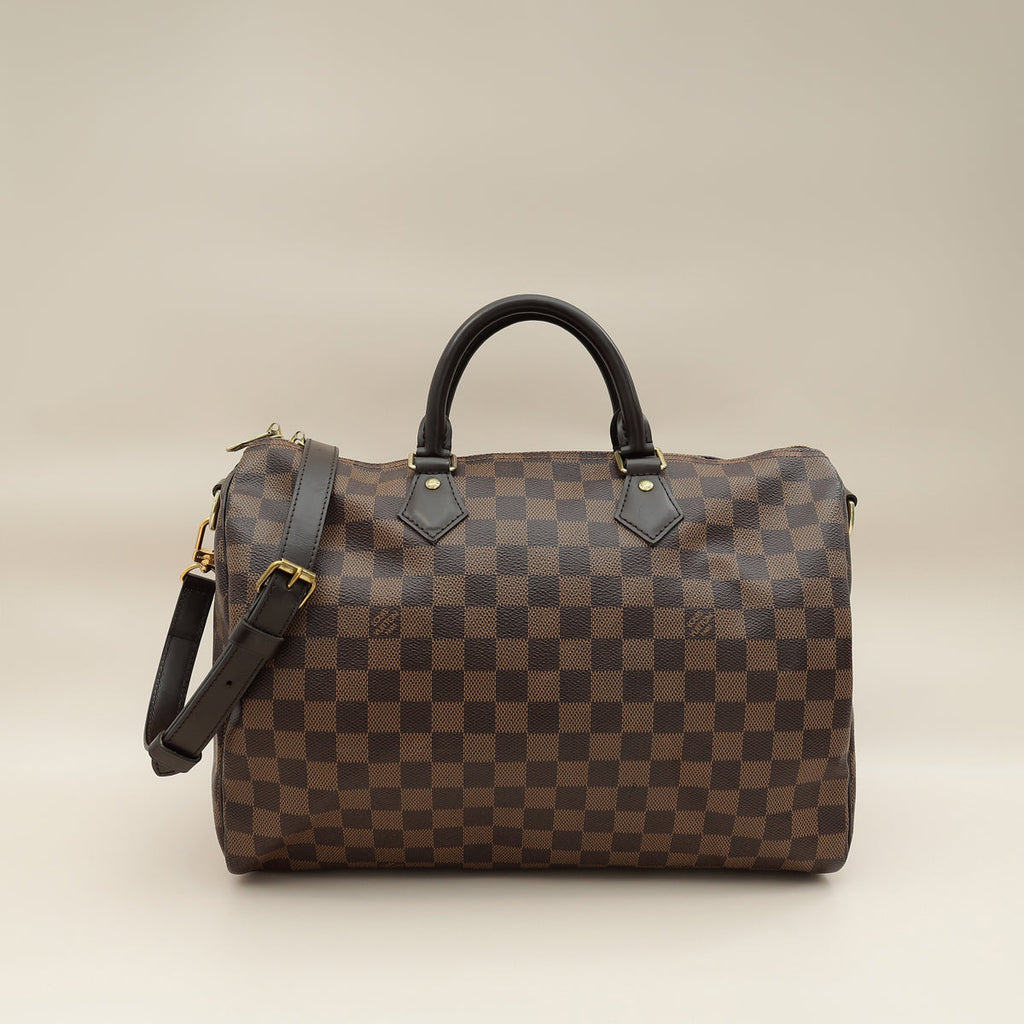 Louis Vuitton Damier Ebene Speedy Bandouliere 35 Bag