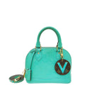 Louis Vuitton Blue Lagoon Monogram Vernis Alma BB Bag W/ V Illustre Key Holder Bag Charm