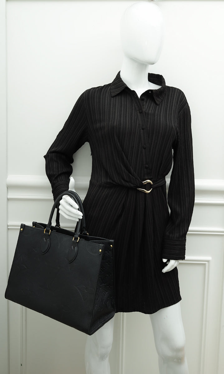 Louis Vuitton Black Monogram Empreinte Onthego MM Bag