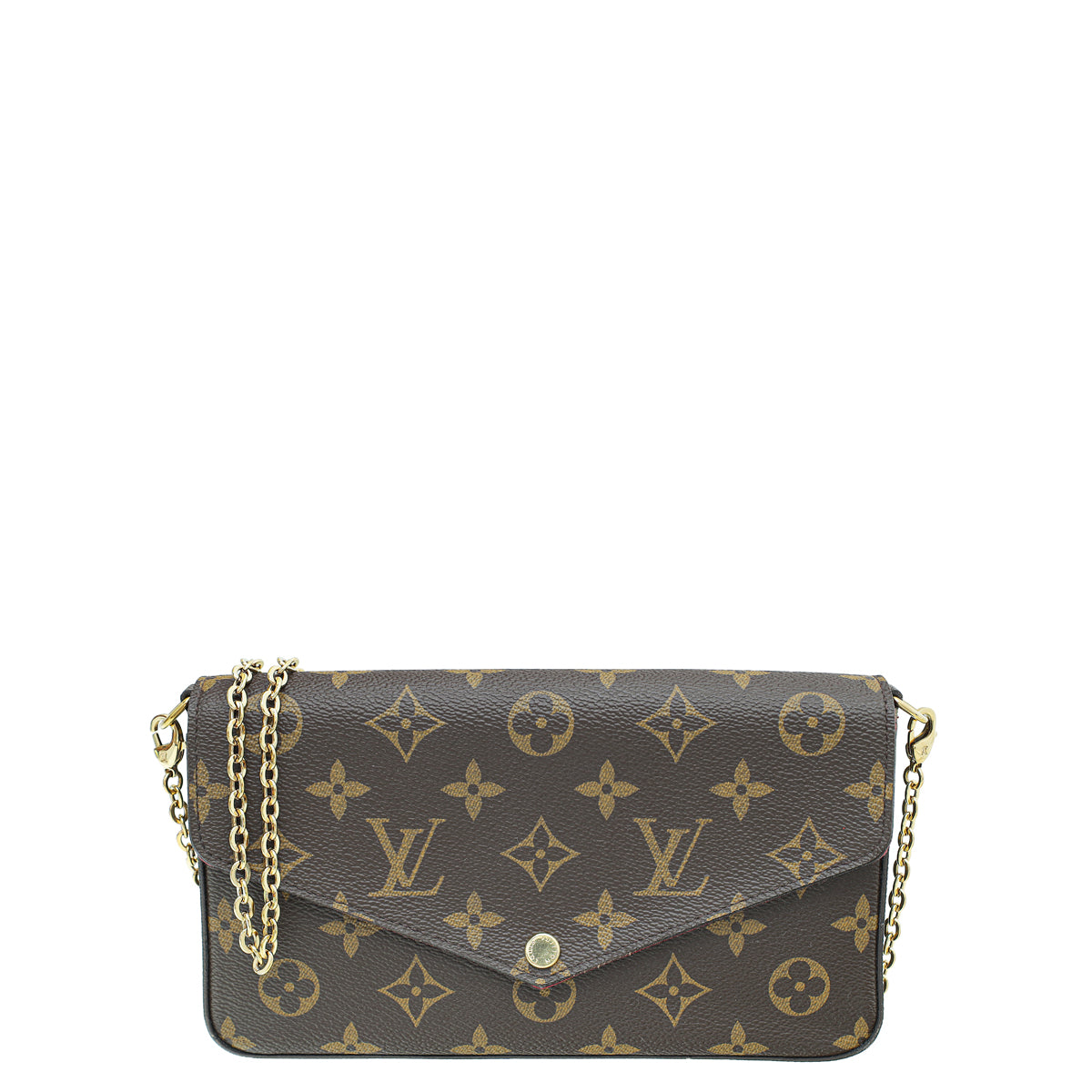 Louis Vuitton Monogram Fuchsia Pink Félicie Pochette W/ Extra Long Chain