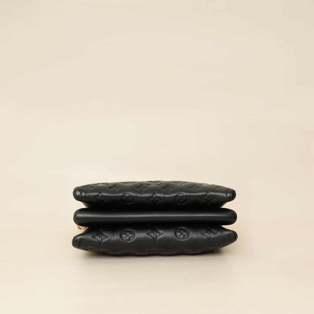 Louis Vuitton Black Monogram Embossed Coussin PM Bag