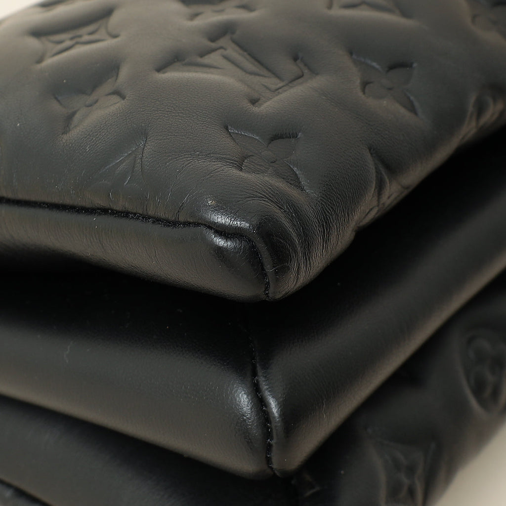 Louis Vuitton Black Monogram Embossed Coussin PM Bag