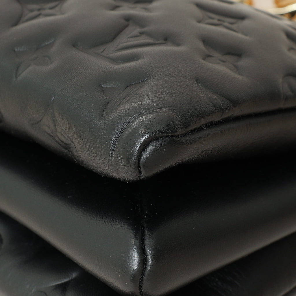 Louis Vuitton Black Monogram Embossed Coussin PM Bag