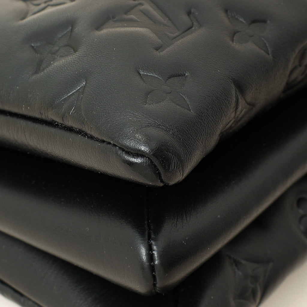Louis Vuitton Black Monogram Embossed Coussin PM Bag