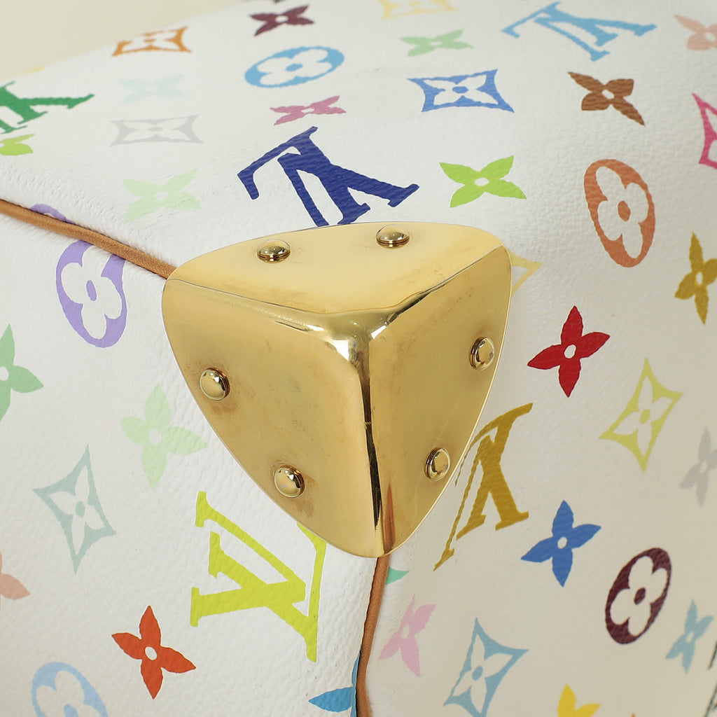 Louis Vuitton White Multicolor Monogram Speedy 30 Bag