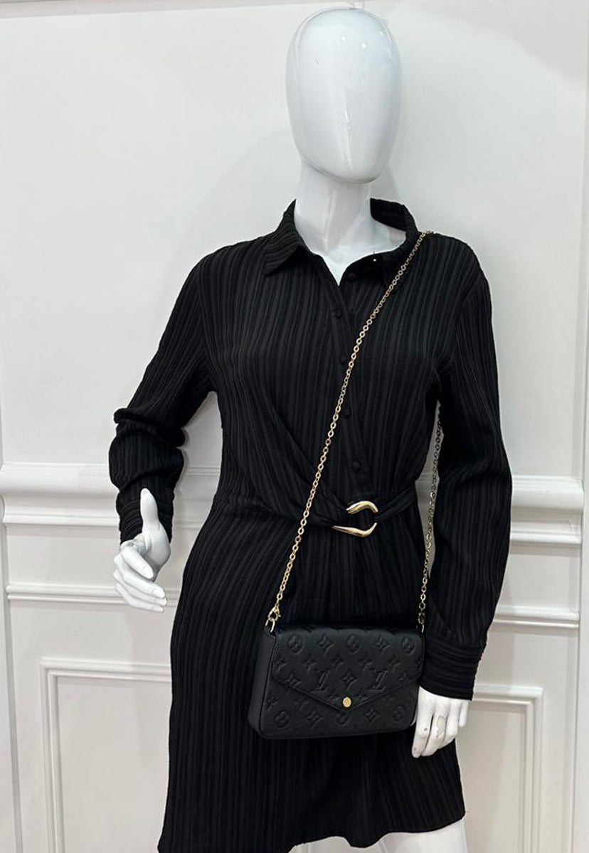 Louis Vuitton Black Monogram Empreinte Pochette Felicie