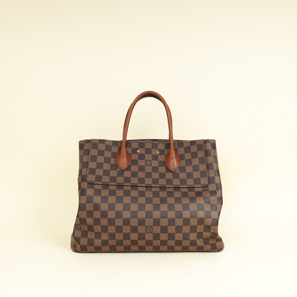 Louis Vuitton Ebene Damier Ascot Bag w/ Initial S